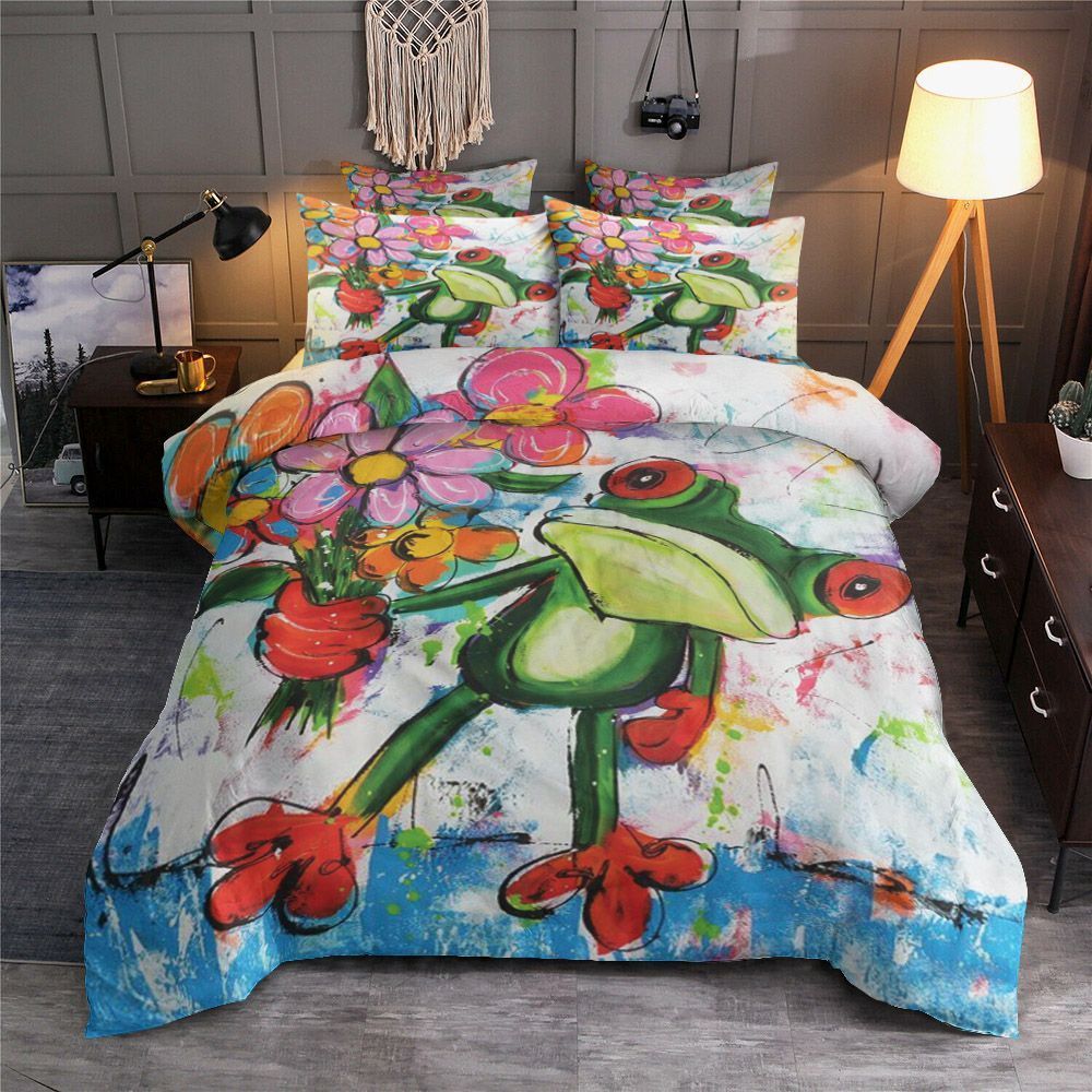 Frog With Flower Bedding Set