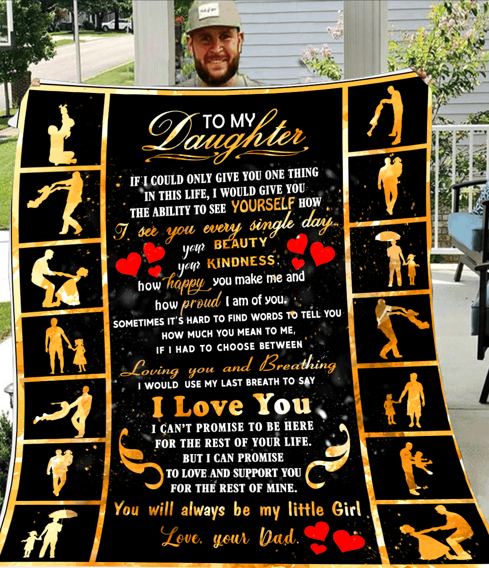 From Dad To My Daughter You Will Always Be My Little Girl Sherpa Fleece Blanket
