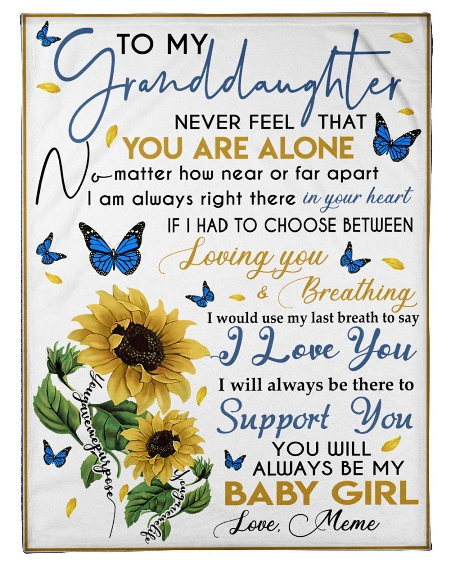 From Meme With Lovely Words For Granddaughter Who Loves Sunflower Fleece Blanket