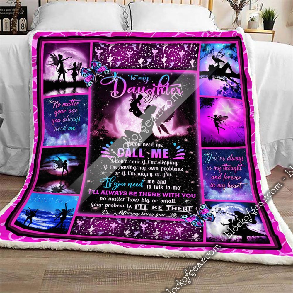 From Mom To Daughter Fairy I’ll Be There Sherpa Fleece Blanket