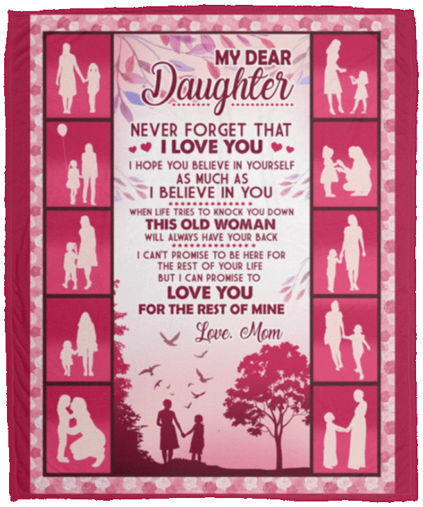 From Mom To Daughter Never Forget That I Love You Sherpa Fleece Blanket
