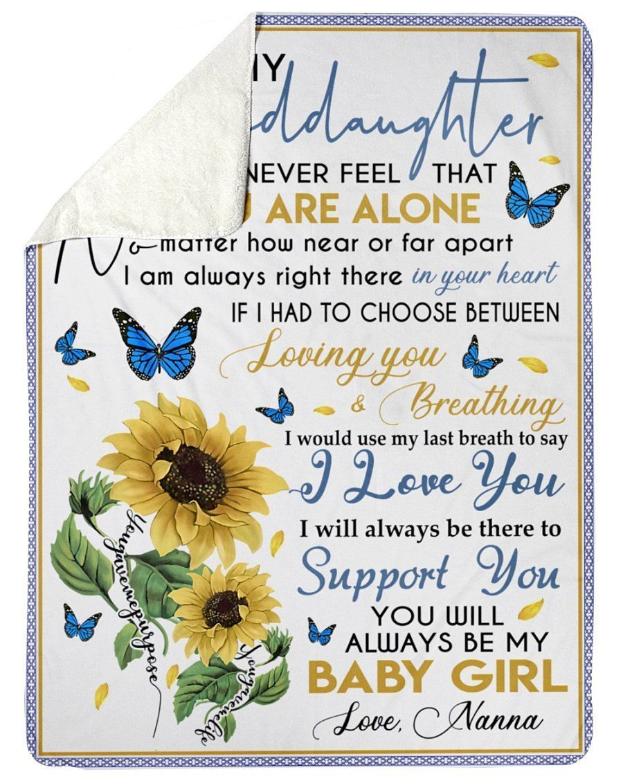 From Nanna With Lovely Words For Granddaughter Who Loves Sunflower Fleece Blanket
