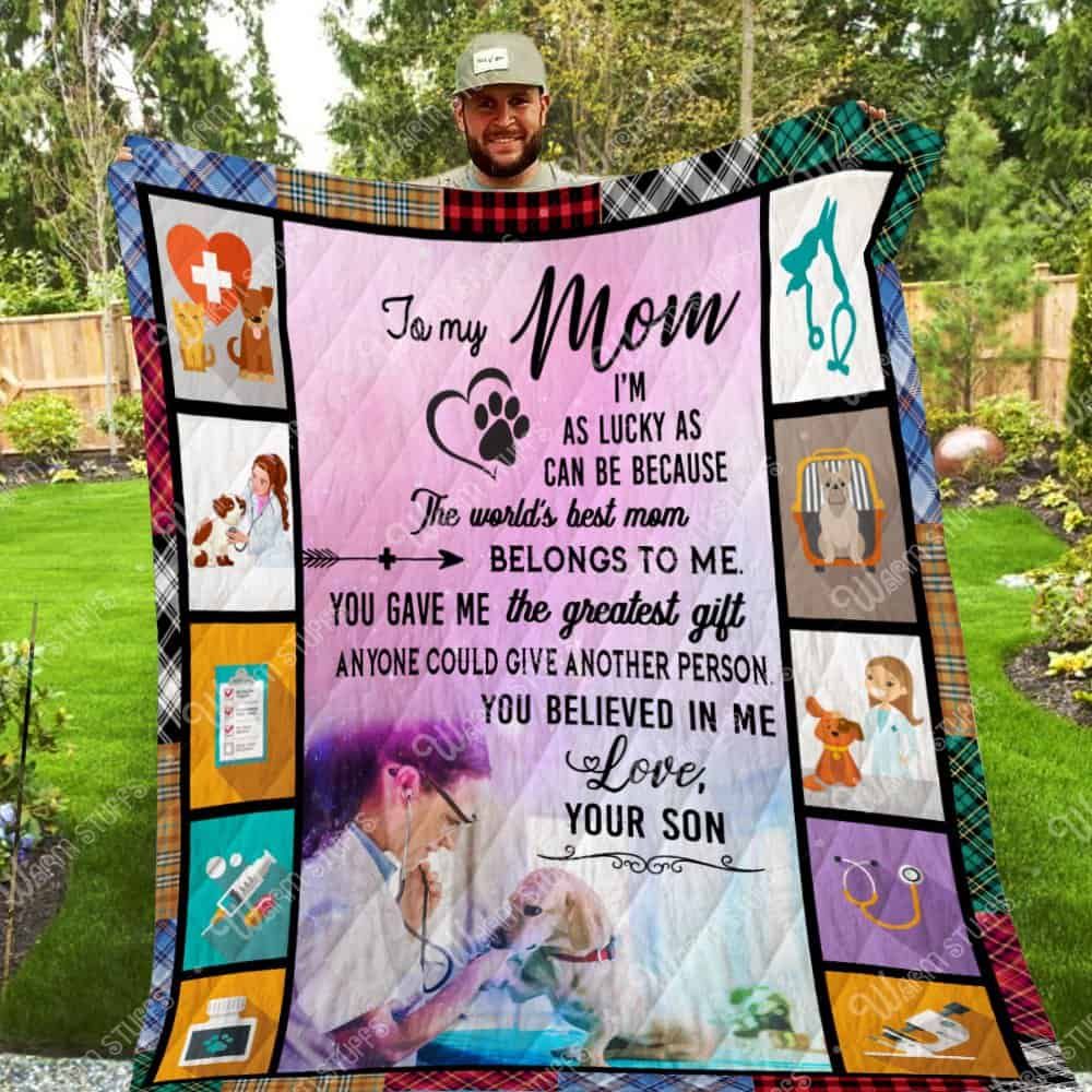 From Son My Mom Saving Animals Washable Quilt Blanket P68 Dhc1312184Dd