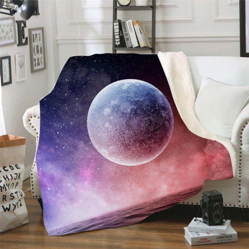 Full Moon Sherpa Fleece Blanket