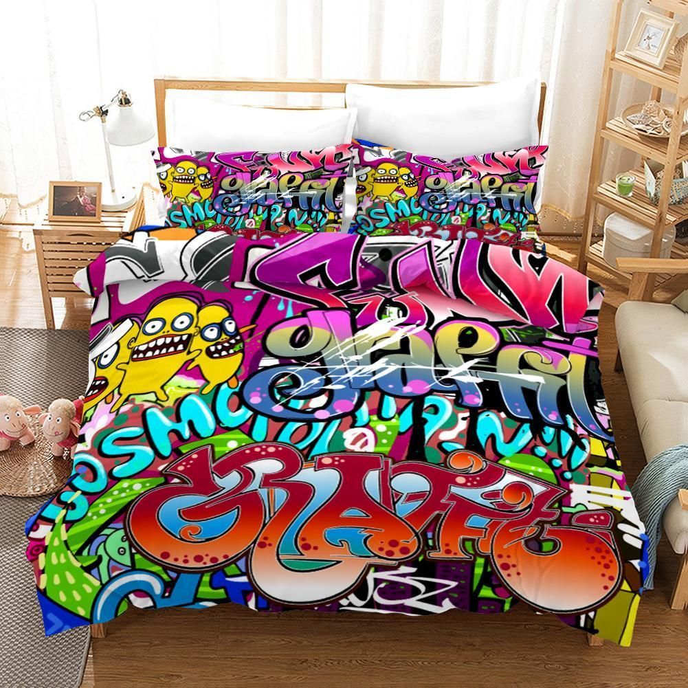 Funny 3d Street Graffiti Bedding Set