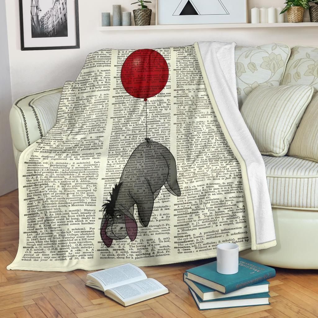 Funny Ballon Eeyore Winnie The Pooh Printed Fleece Blanket