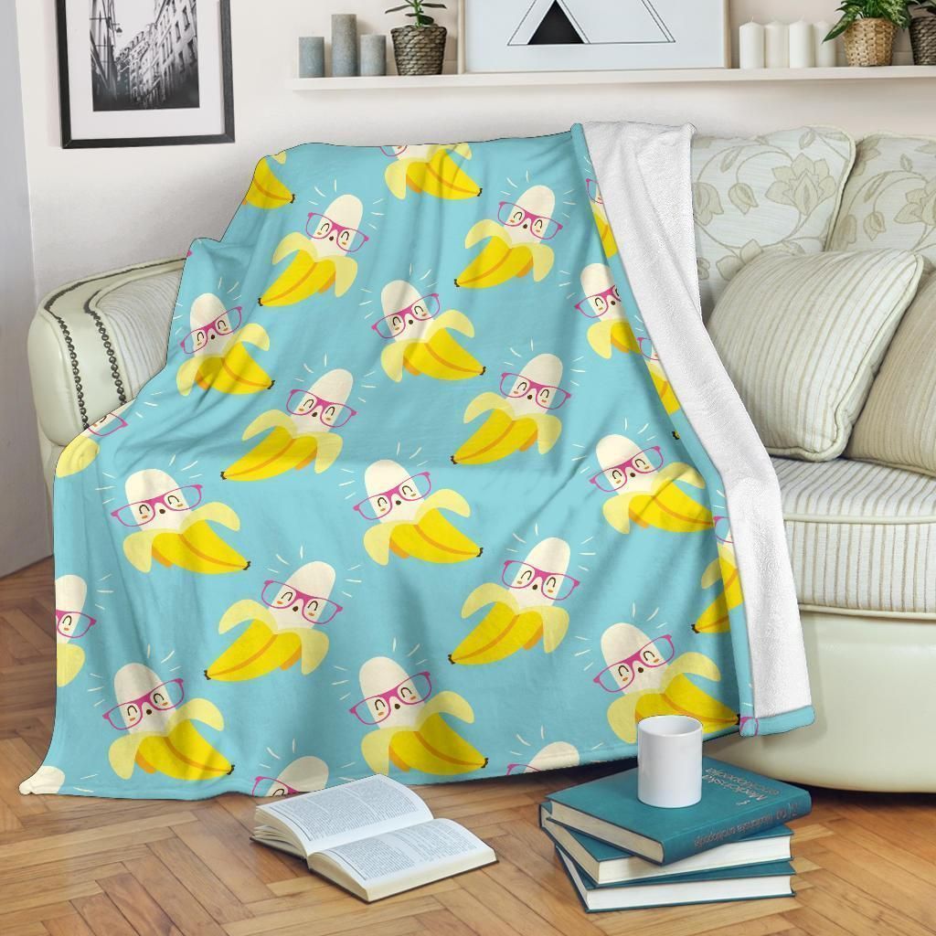 Funny Banana Pattern Print Design Fleece Blanket