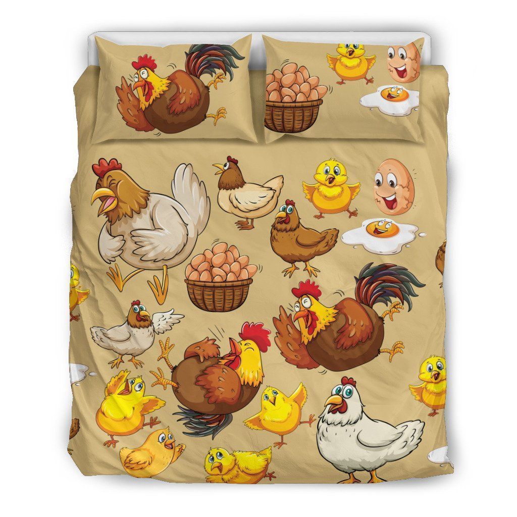 Funny Chicken And Egg Bedding Set
