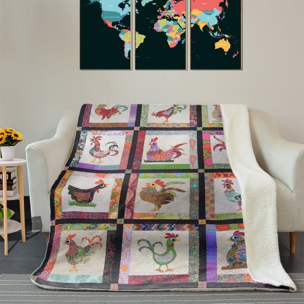 Funny Chickens Sherpa Fleece Blanket