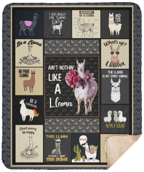 Funny Cool Llama Lover Sherpa Fleece Blanket