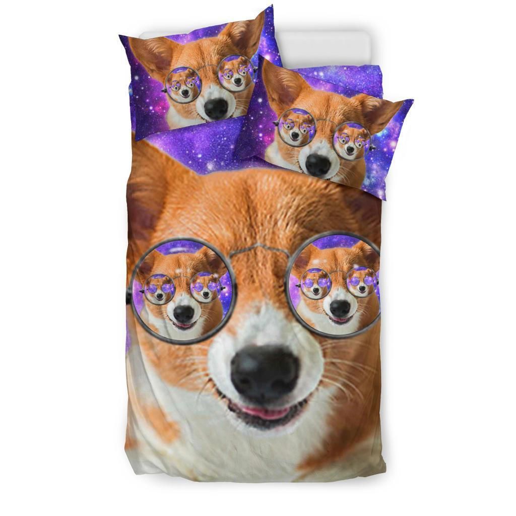 Funny Corgi With Glasses Bedding Set