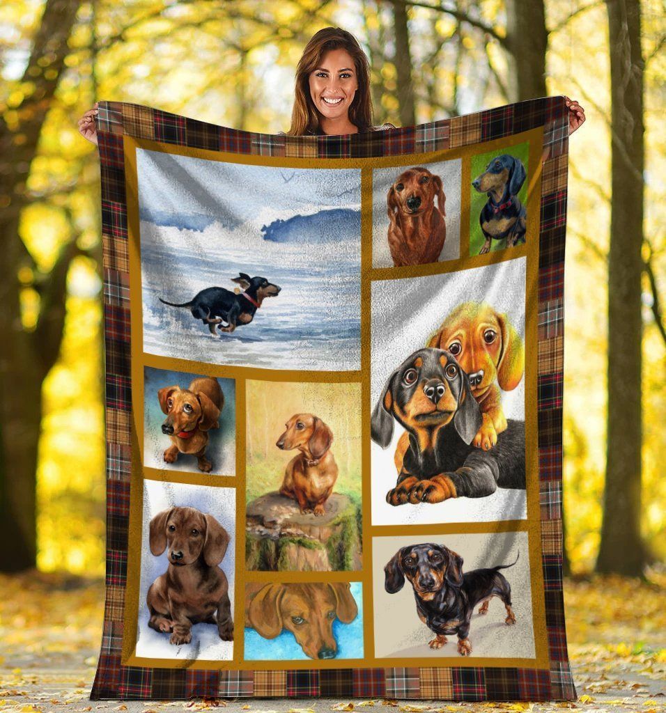 Funny Cute Dachshund Doxie Wiener Dog Lover Gift Fleece Blanket
