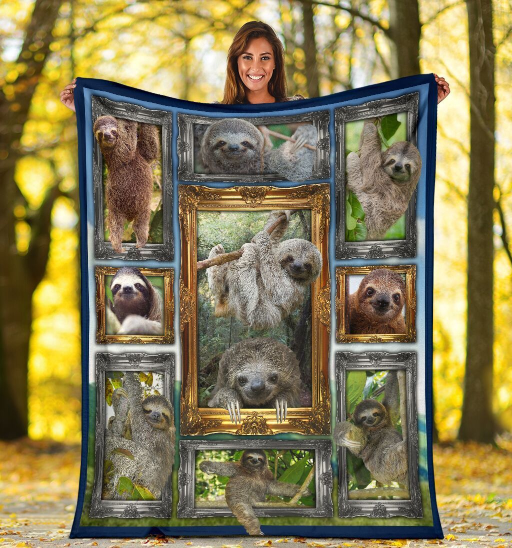 Funny Cute Sloth Sloths Funny Sloths Lover Sherpa Fleece Blanket
