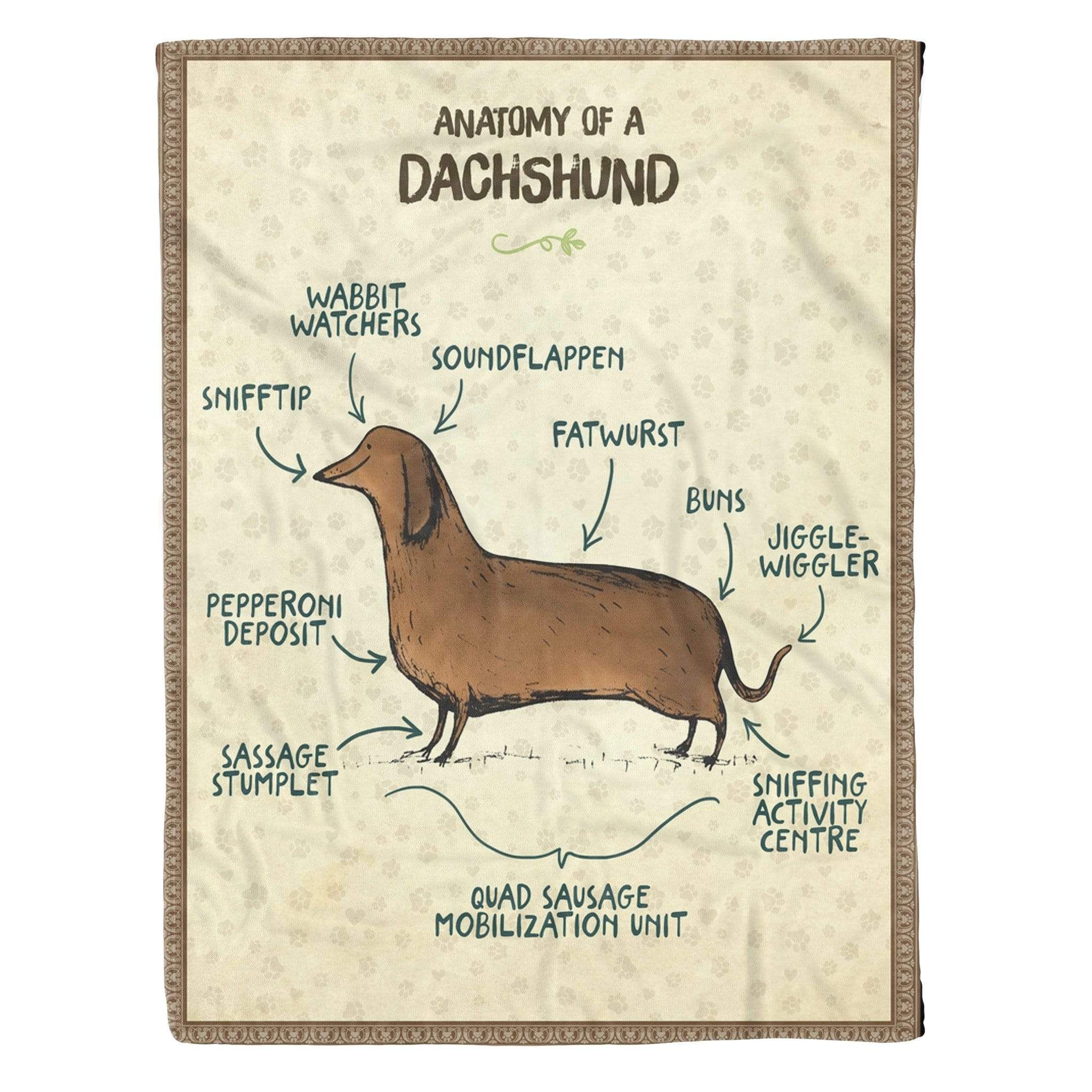 Funny Dachshund Fleece Blanket