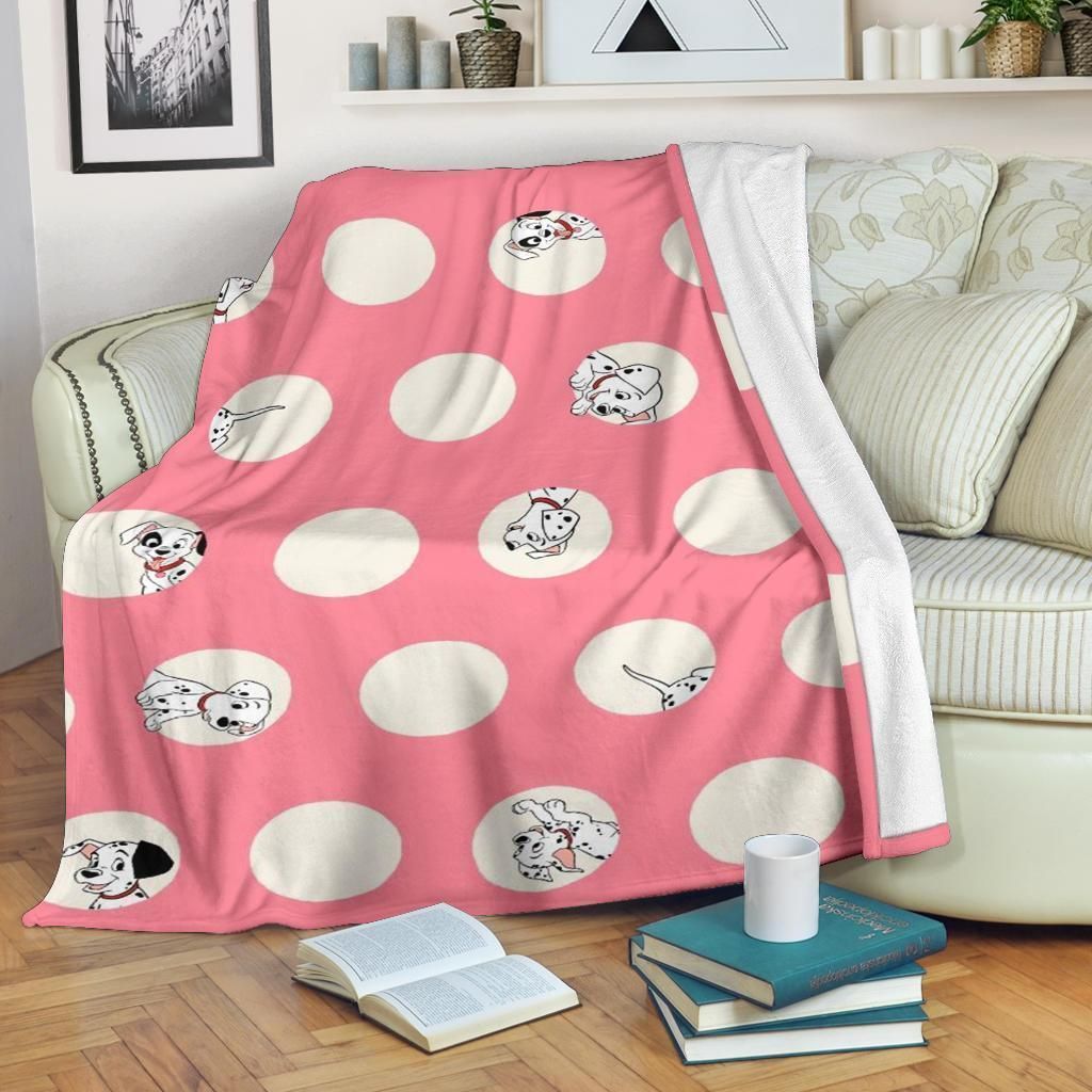 Funny Dot Pink Dalmatian Printed Fleece Blanket For Fans