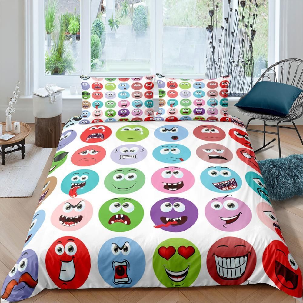 Funny Emotional Stickers Bedding Set