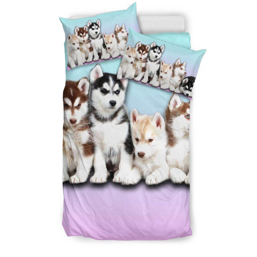Funny Family Husky Bedding Set