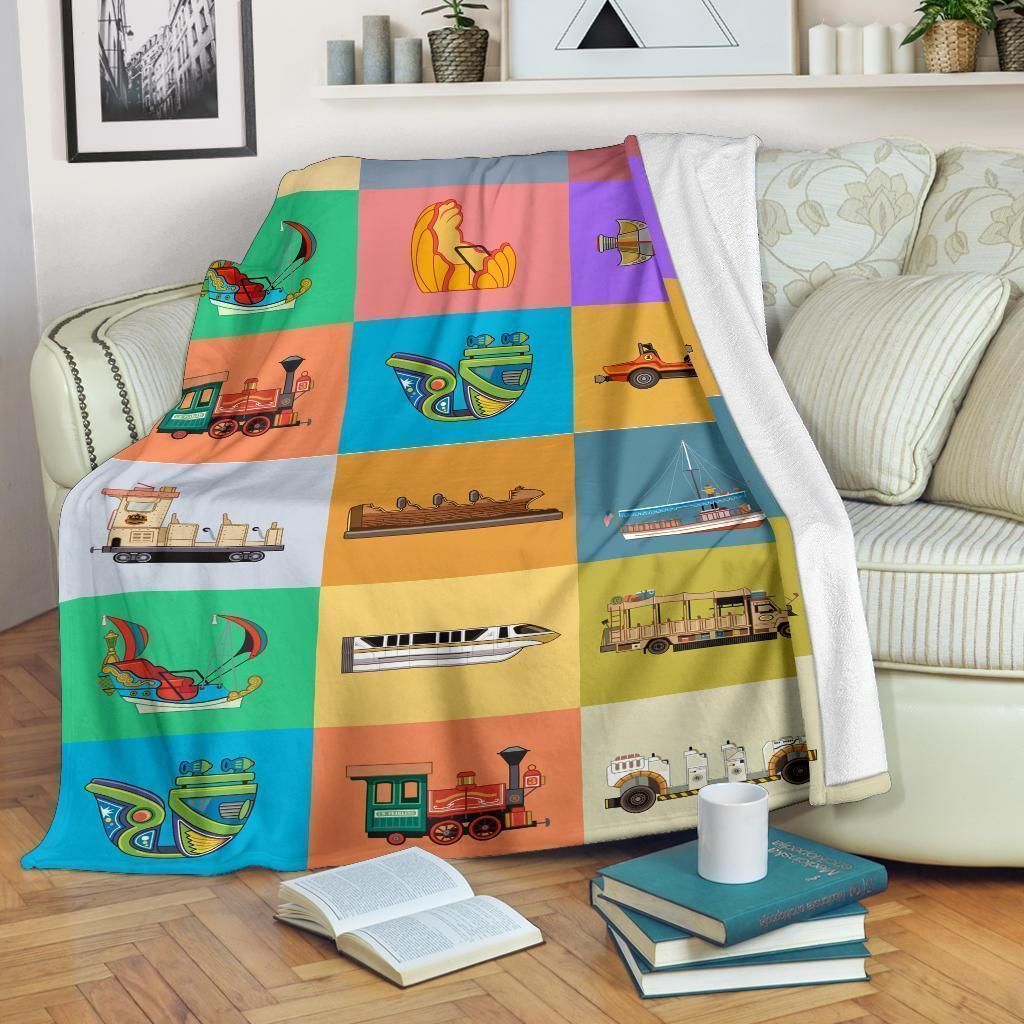 Funny Gift For Dad Colorful Vehicle Printed Fleece Blanket
