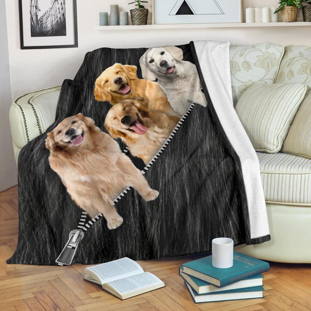 Funny Golden Retriever Dog Lover Gifts Fleece Blanket