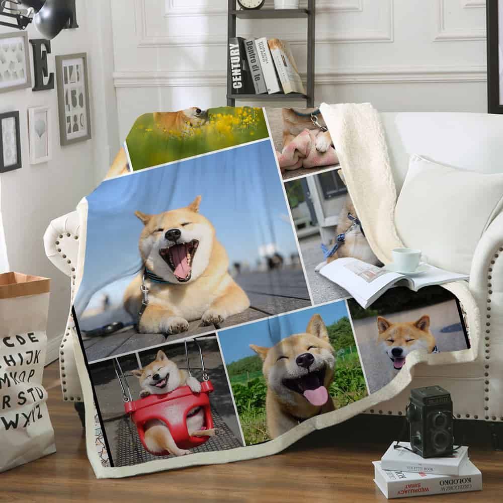 Funny Inu Shiba Fleece Blanket