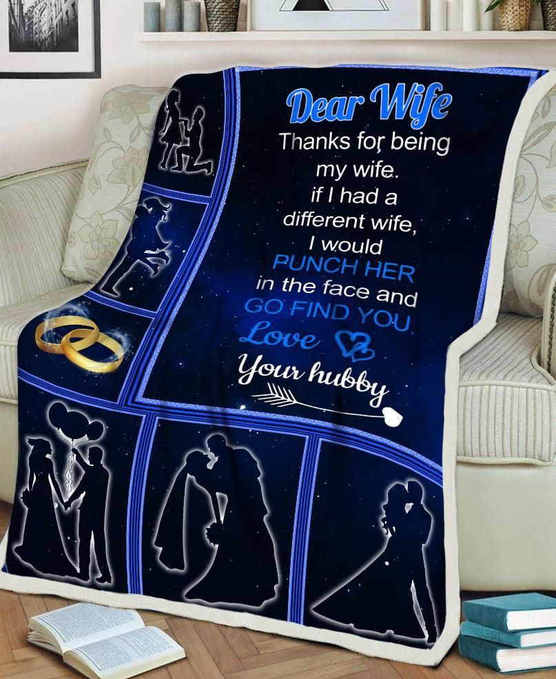 Funny Love Quote Thanks For Being My Wife Husband Gift To Wife Valentine Sherpa Fleece Blanket