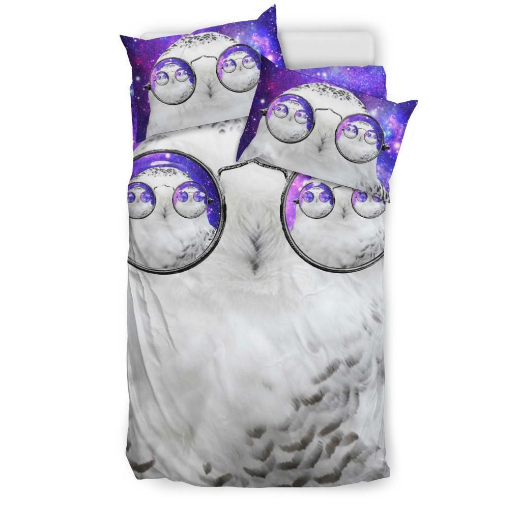 Funny Owl With Big Glasses Bedding Set