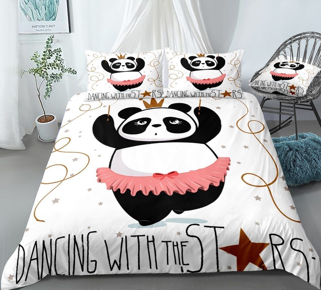 Funny Panda Dacing With The Stars Bedding Set