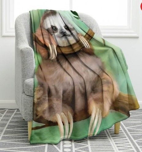 Funny Sloth Sherpa Fleece Blanket