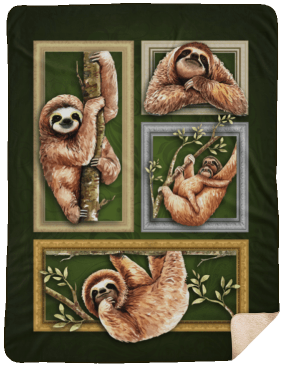 Funny Sloth Sherpa Fleece Blanket