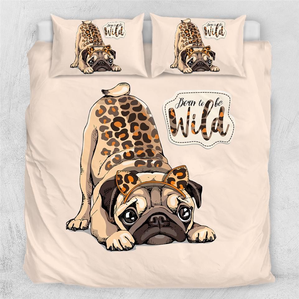 Funny Wild Pug Bedding Set