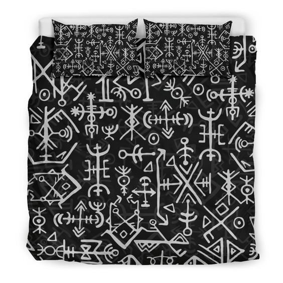 Futhark Norse Runes Scandinavian Viking Bedding Set