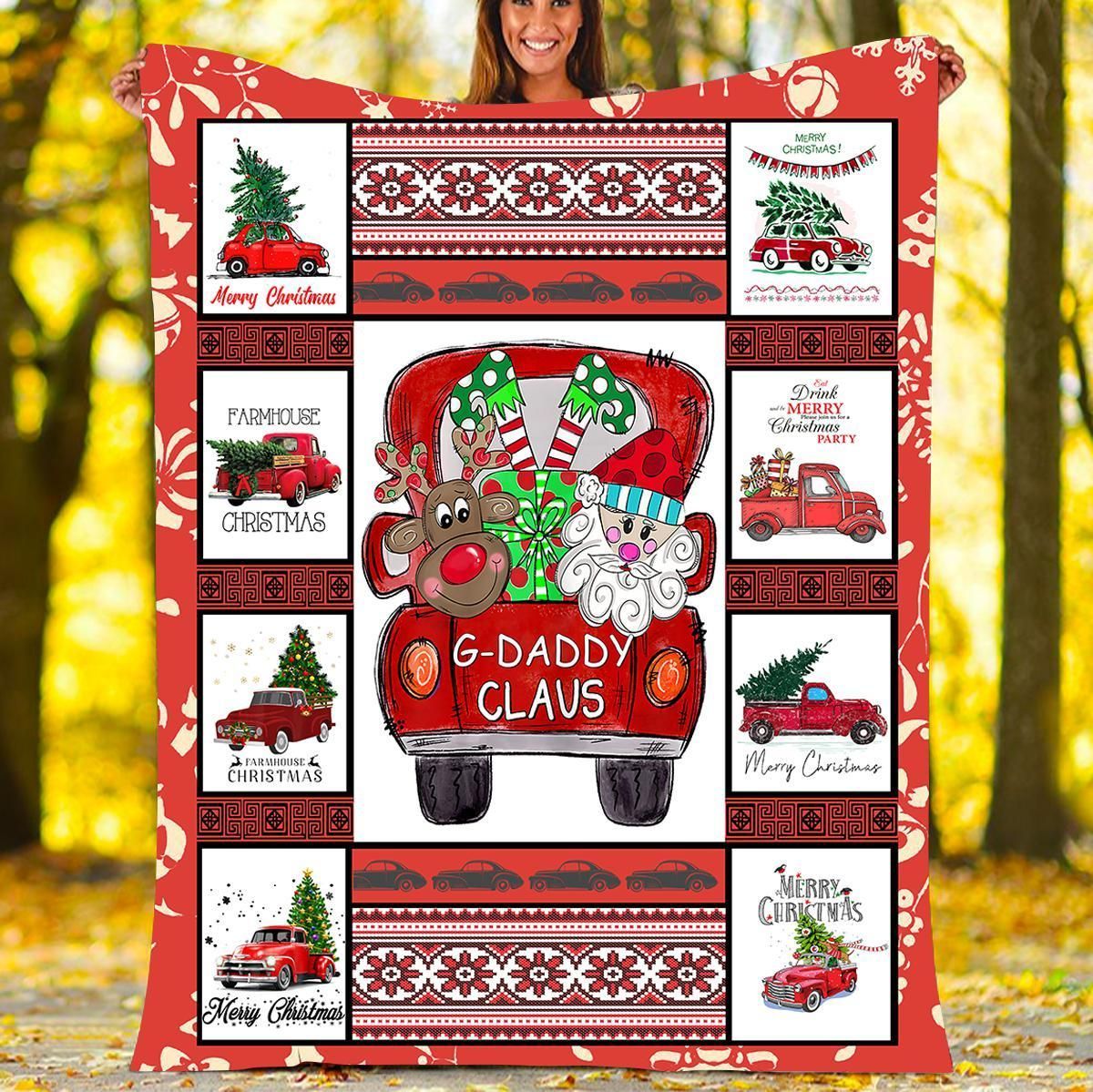 G Daddy Claus Christmas Sherpa Fleece Blanket