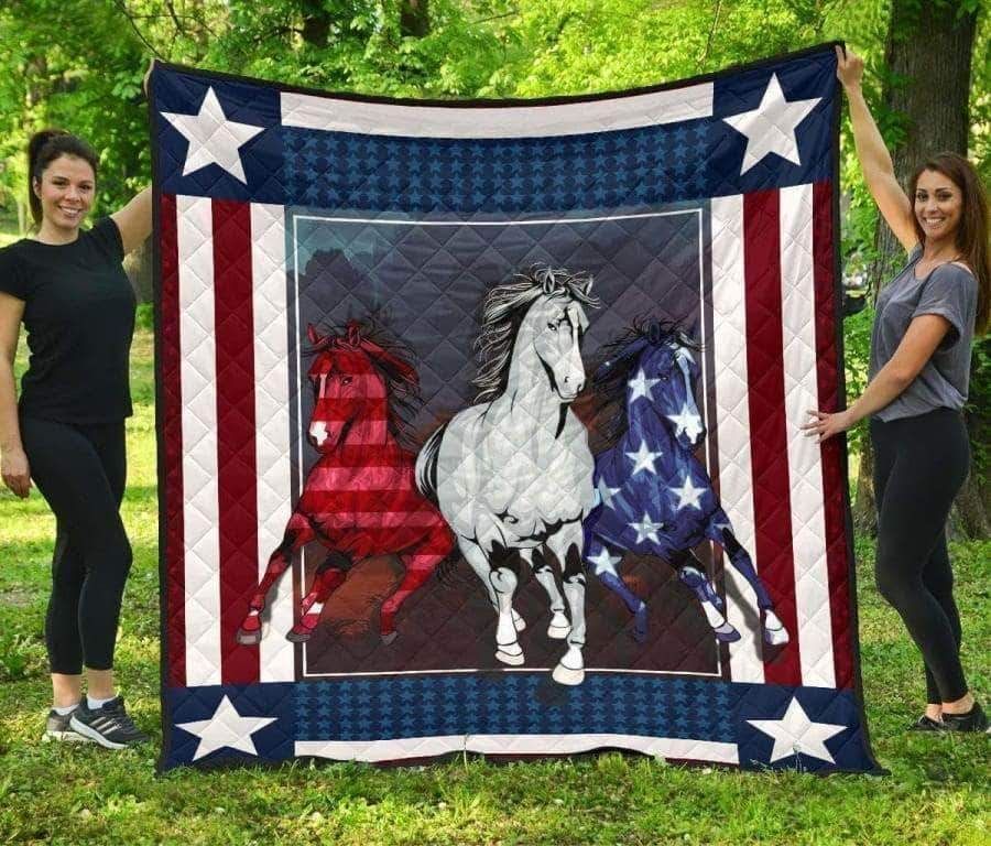 Ga Horse American CL05100043MDQ Quilt Blanket