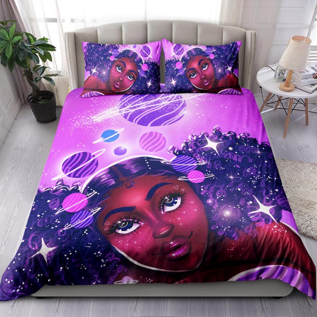Galaxy Black Girl Bedding Set