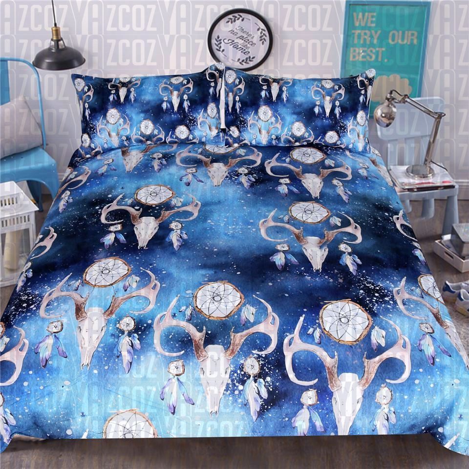 Galaxy Bull Skull Bedding Set