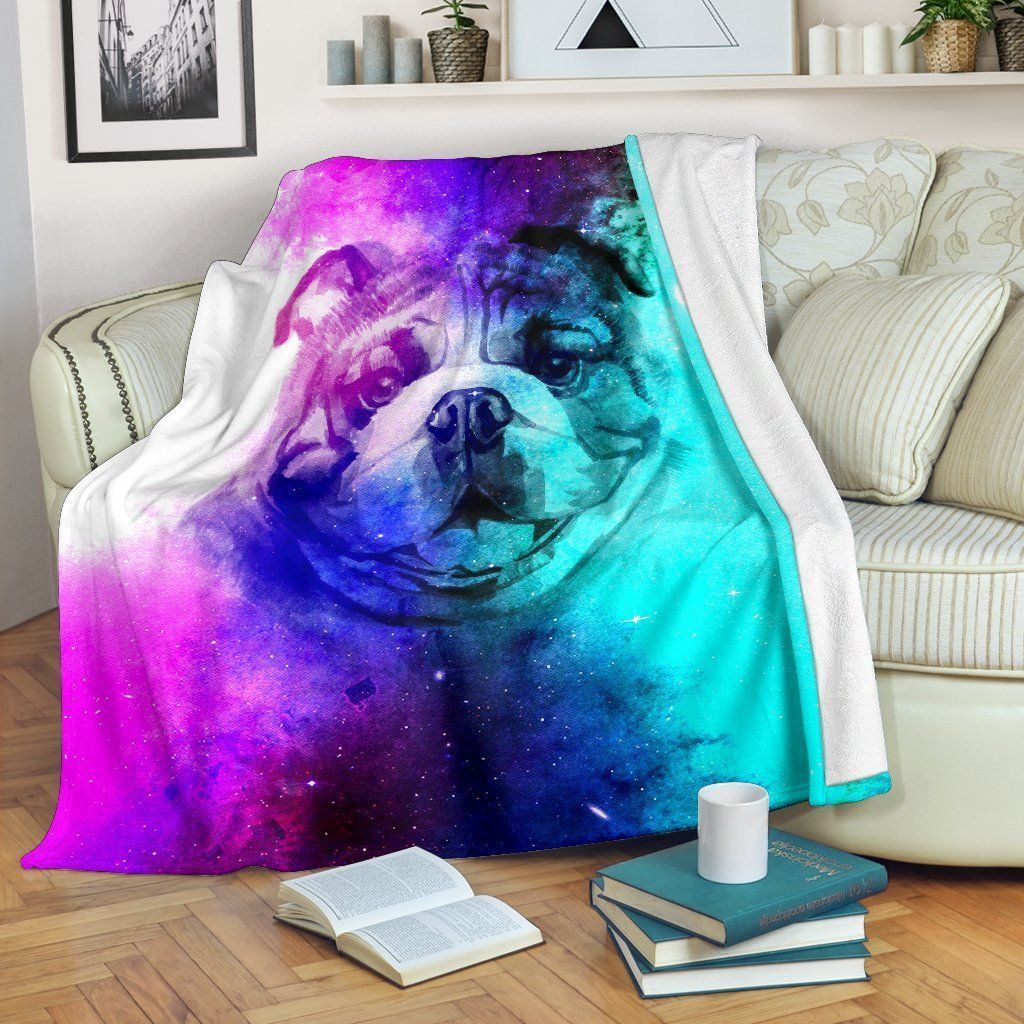 Galaxy Bulldogbulldog Sherpa Fleece Blanket