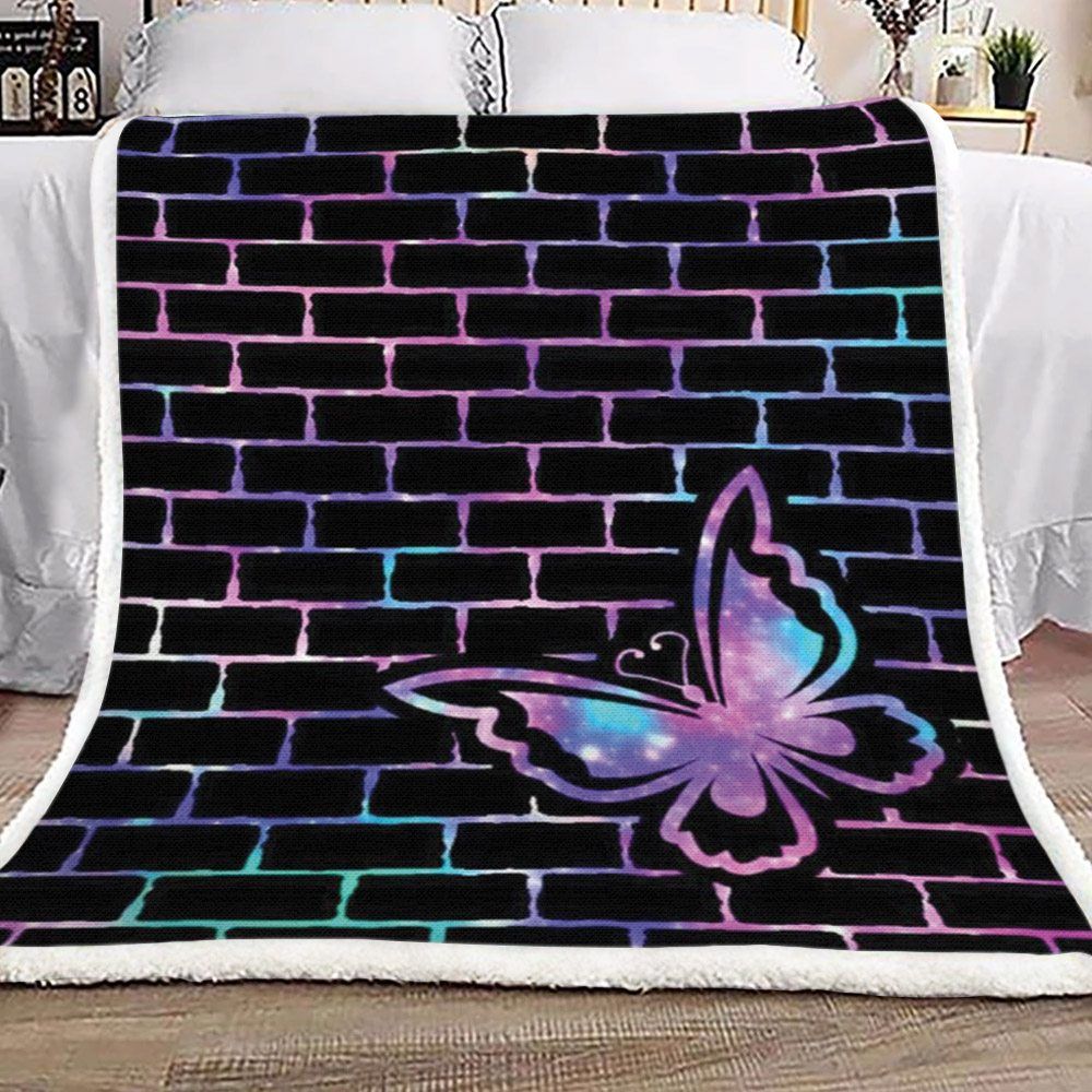 Galaxy Butterfly Sherpa Fleece