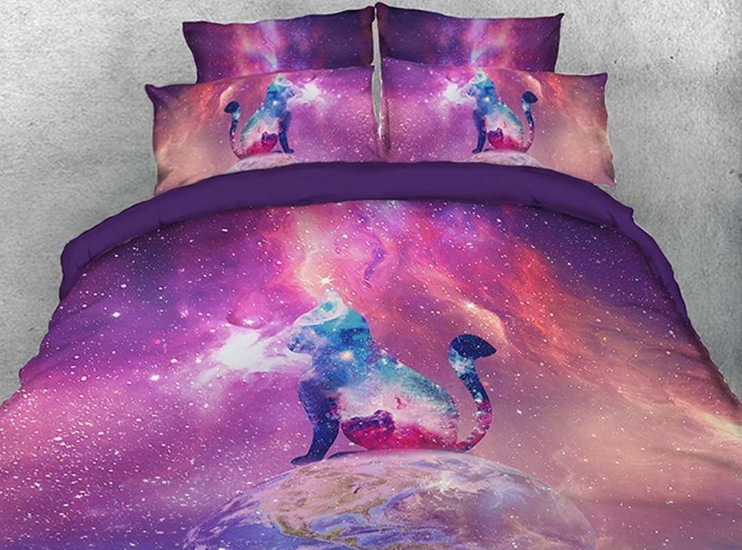 Galaxy Cat Animal Galaxy Bedding Set