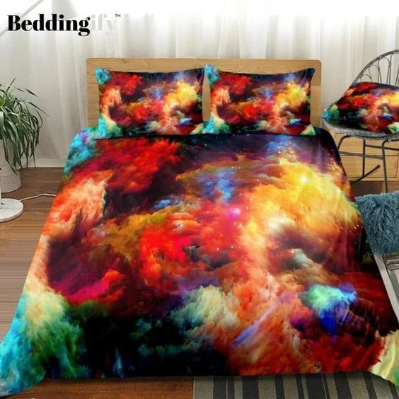 Galaxy Colorful Clouds Bedding Set