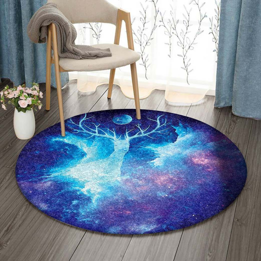 Galaxy Deer Round Carpet