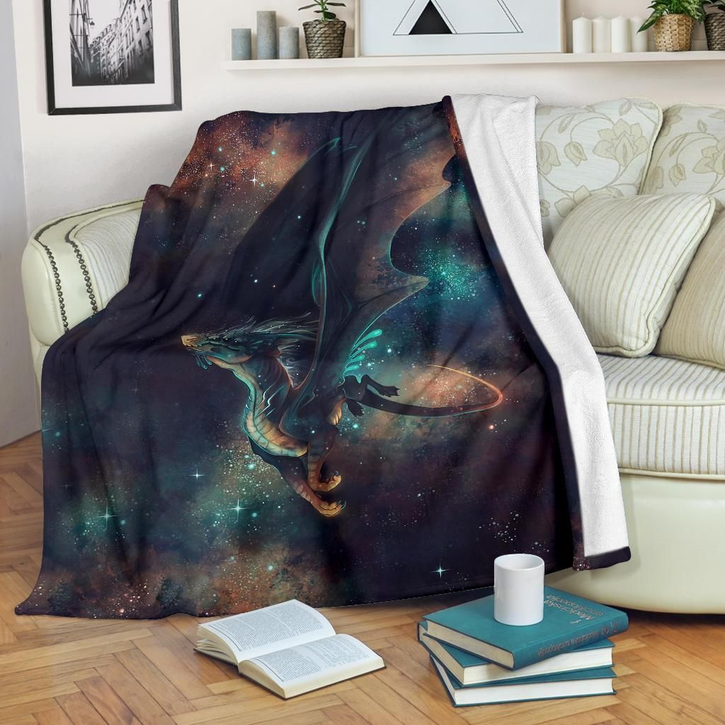 Galaxy Dragon Sherpa Fleece Blanket