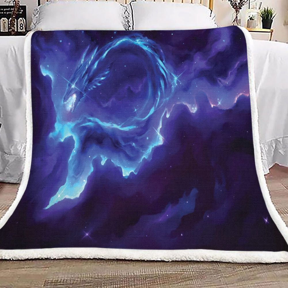 Galaxy Dragon Sherpa Fleece Blanket