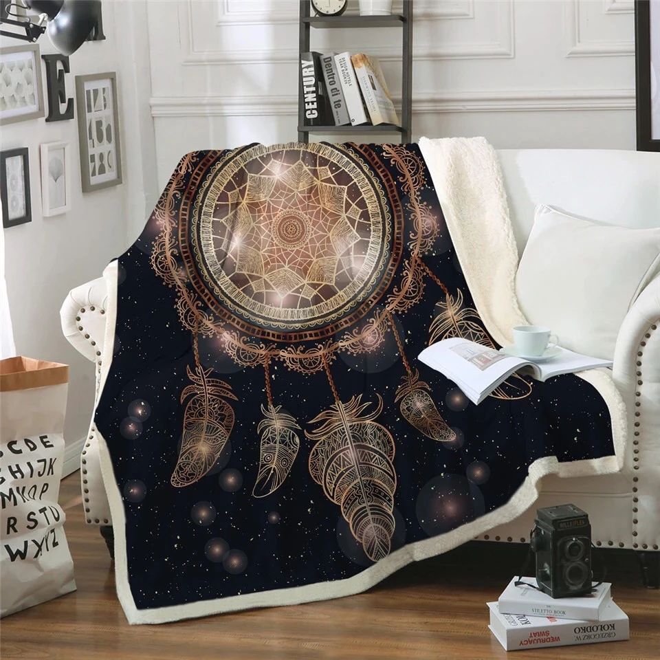 Galaxy Dreamcatcher Sherpa Fleece Blanket