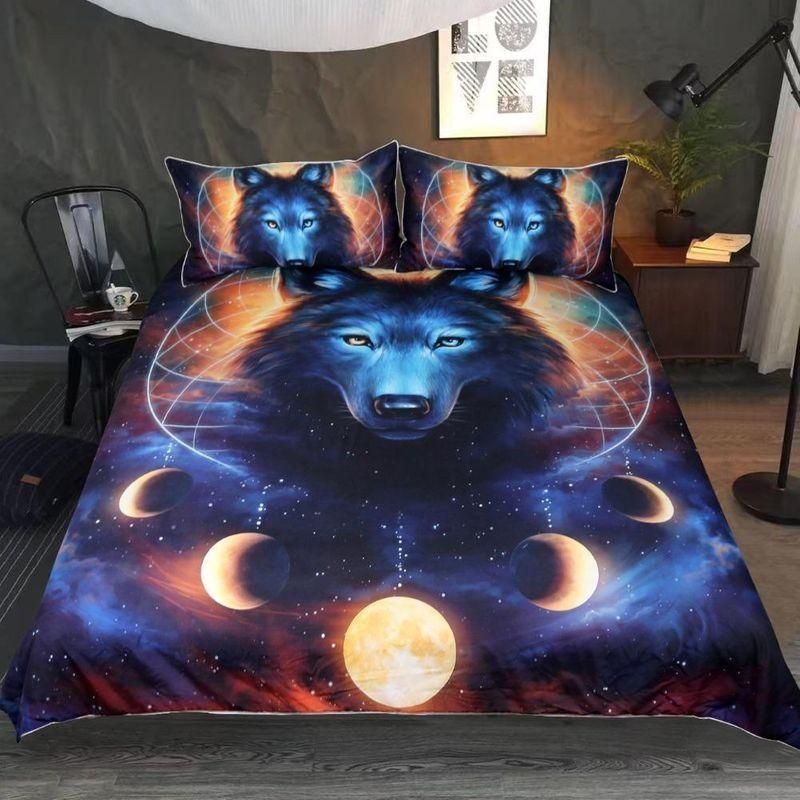 Galaxy Dreamcatcher Wolf Bedding Set