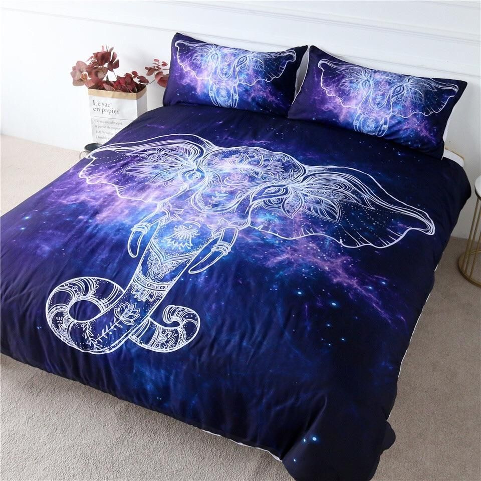 Galaxy Elephant Mandala Bedding Set