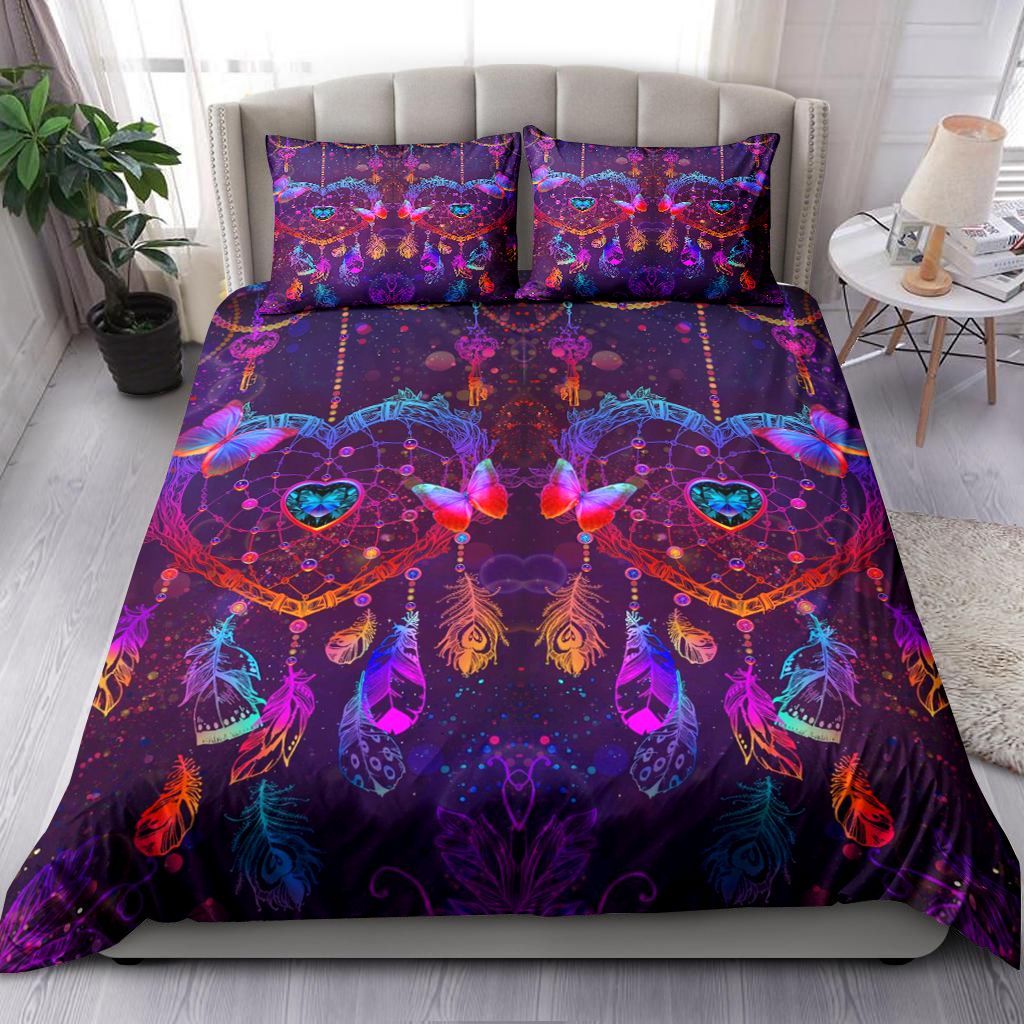 Galaxy Heart Dreamcatcher And Butterfly Bedding Set