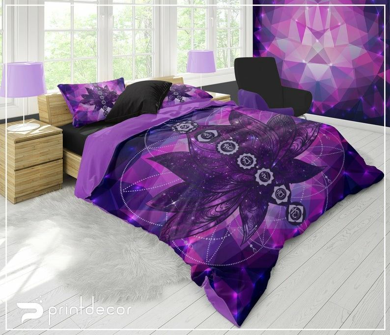 Galaxy Lotus Chakra Yoga Bedding Set