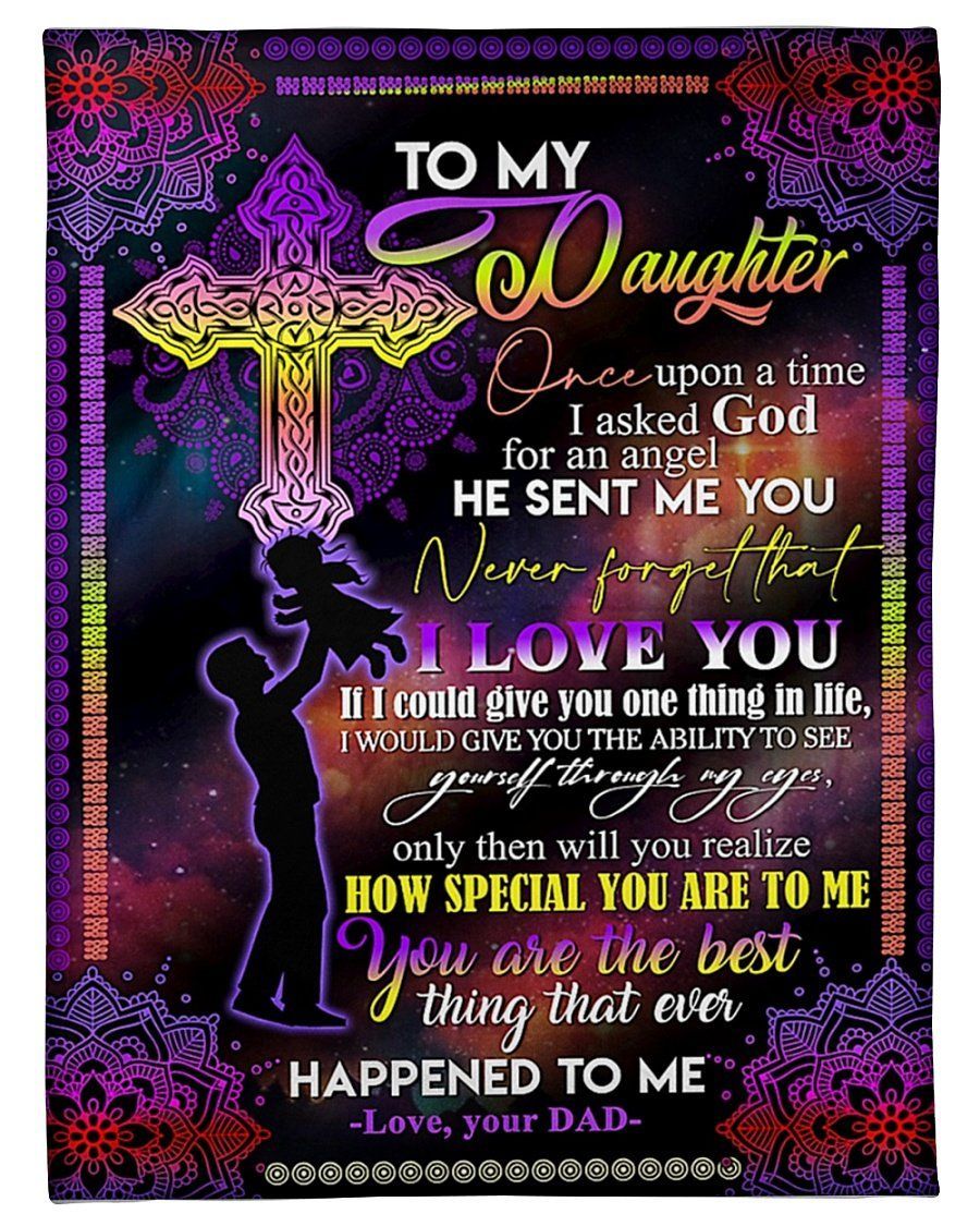 Galaxy Mandala God Sent Me You Fleece Blanket To Daughter Fleece Blanket