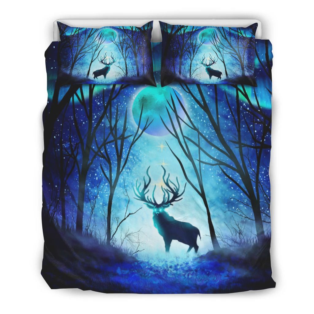 Galaxy Moon Deer Bedding Set