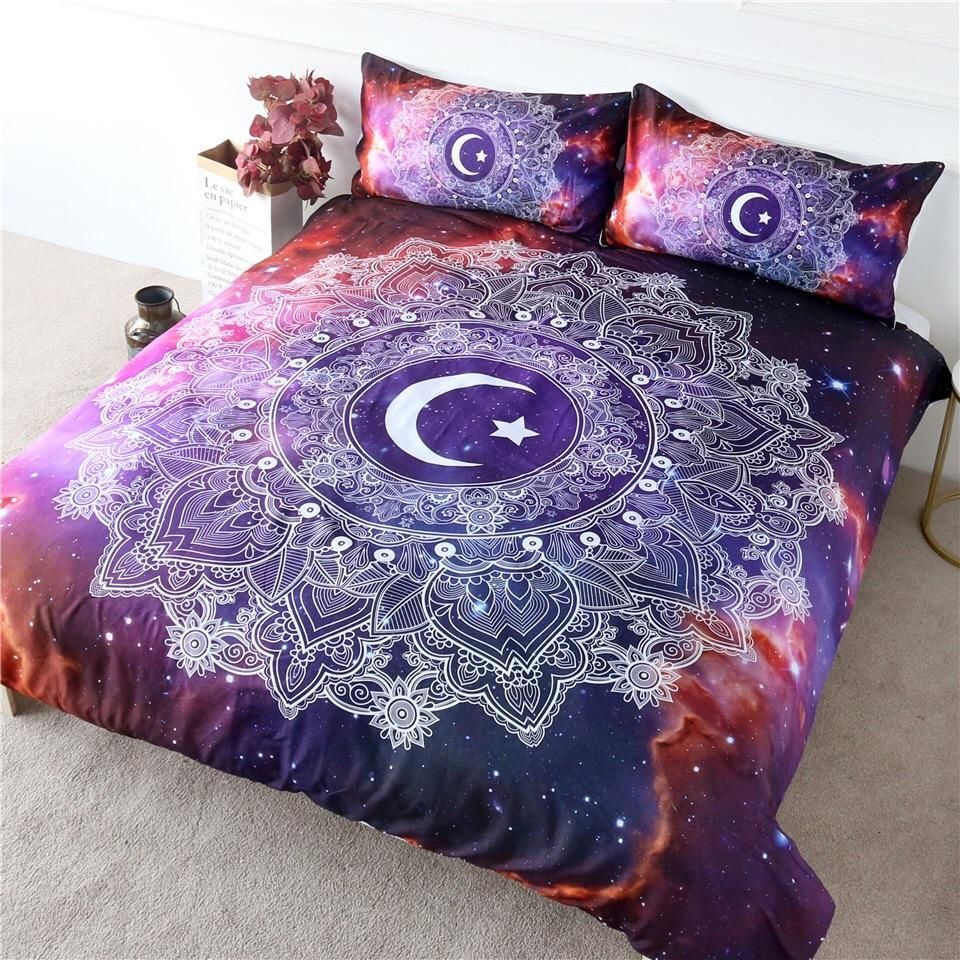 Galaxy Moon Mandala Bedding Set